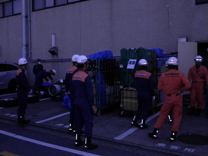 資機材集結状況の写真