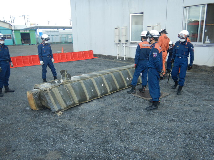 （写真）実災害想定訓練