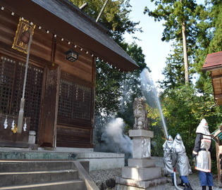 飯能消防団第8分団消火活動　写真