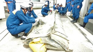 水のうを設定している写真