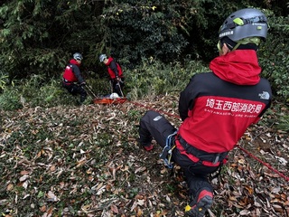 山岳救助訓練中の写真