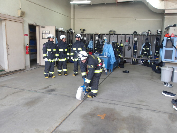 ホース延長訓練の写真