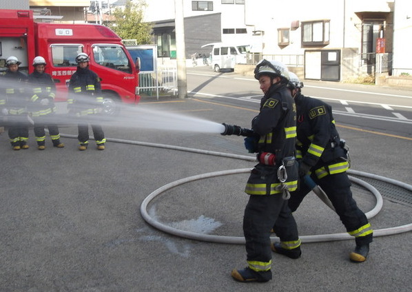 放水訓練の写真